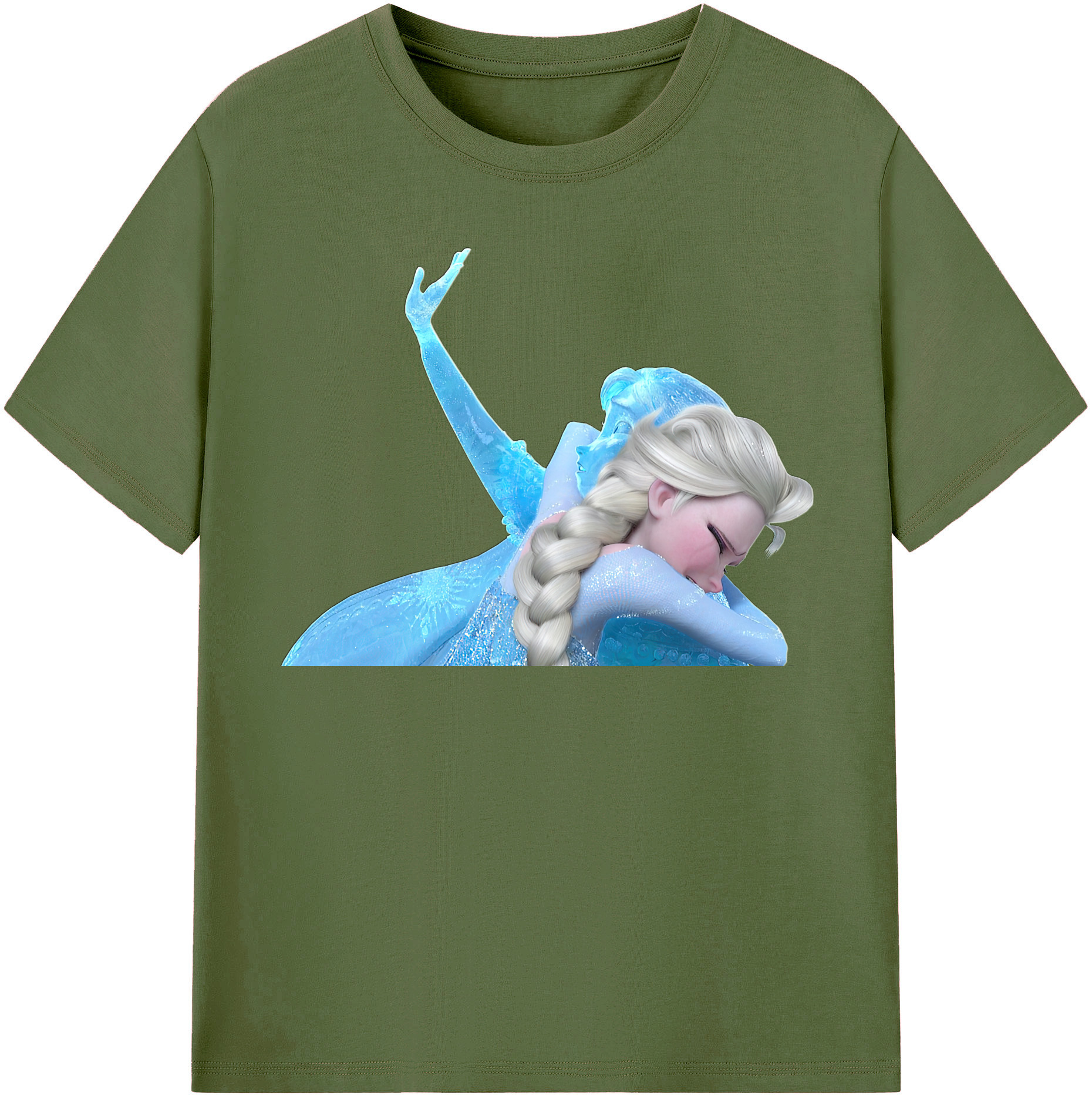 （画像用） アナと雪の女王 アンナ エルサ Frozen Anna Elsa 綿100％半袖Tシャツ（フロントプリント）